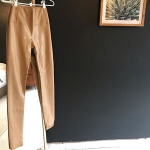 Wilfred Faux Leather Leggings - Camel - Small